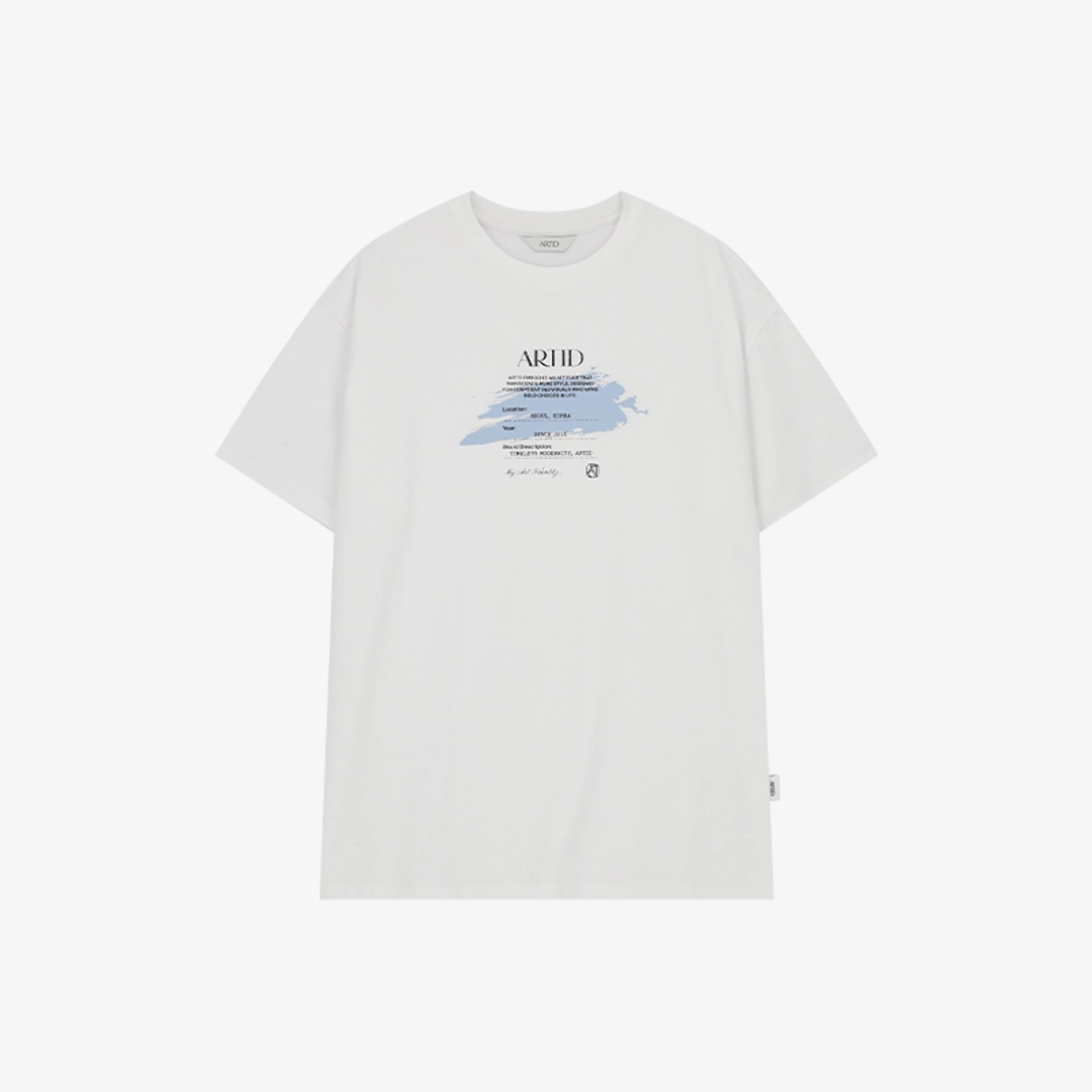 아티드 스프레드 오버핏 반팔 티셔츠_WHITE 상품 이미지 3
