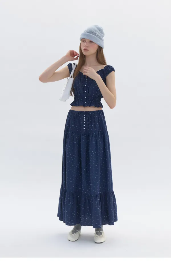 Berry Full Skirt Navy