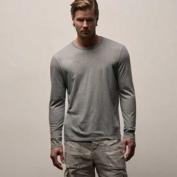 Luxe Lotus Jersey Long Sleeve - Heather Grey