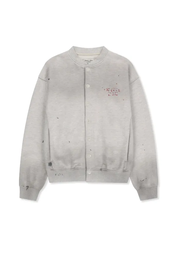 DUSTY WASHED BUTTON UP JUMPER IN LIGHT BEIGE