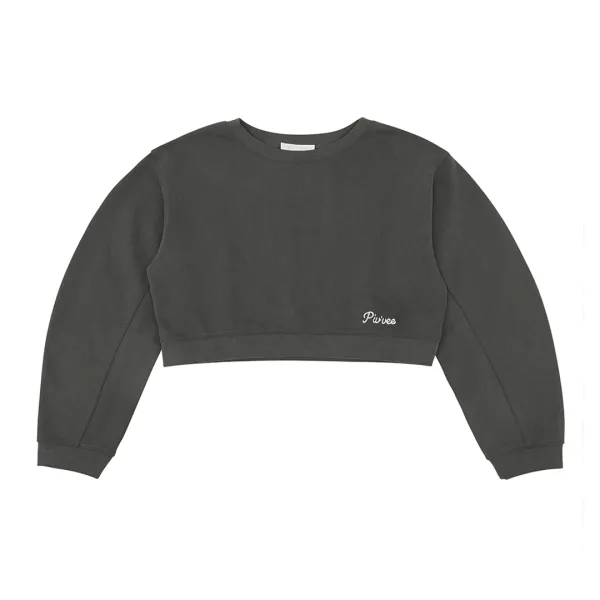 Balloon Sleeve Sweatshirt (fuzzy charcoal)