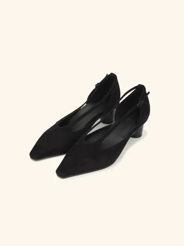 [바로배송] V STRAP pumps / 블랙스웨이드