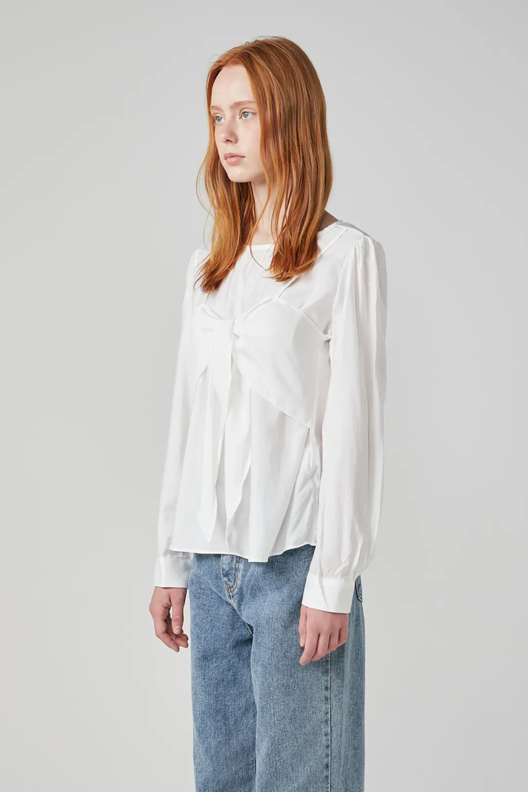 오브오브 Knoted bustier blouse_white 상품 이미지 1