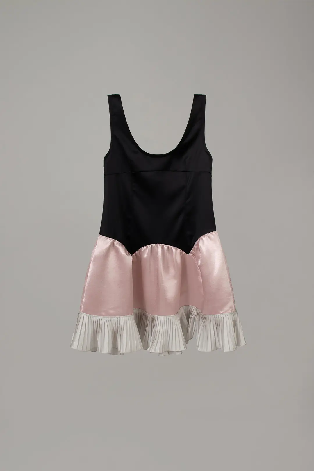 오버듀플레어 COLOR BLOCK SHIRRING DRESS_BLACK/PINK 상품 이미지 3