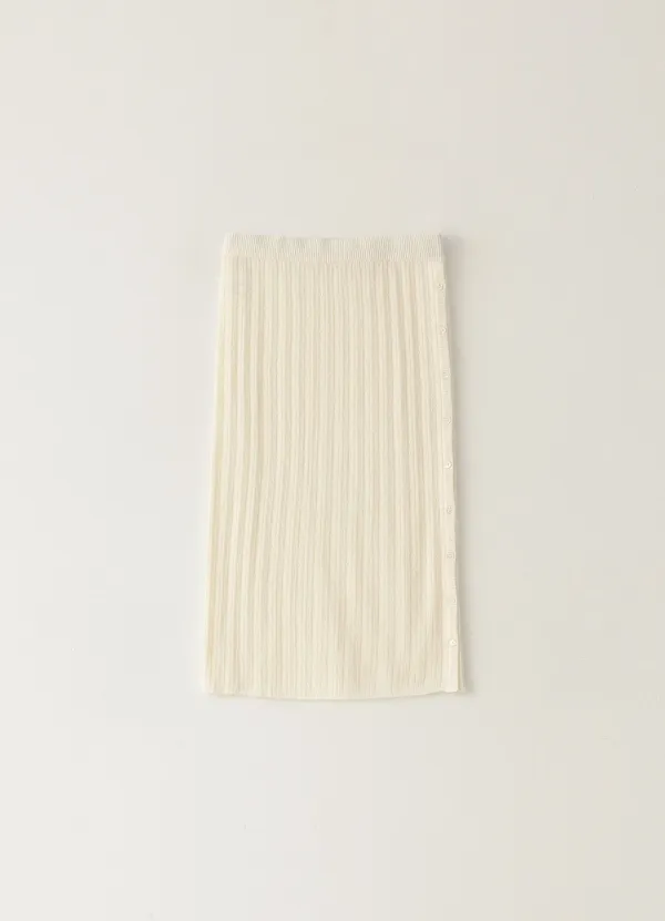[Limited] Ribbed Layered Skirt - Ivory