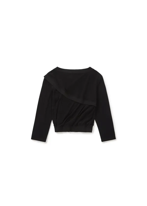 LAYERED DETAIL JERSEY TOP (BLACK)