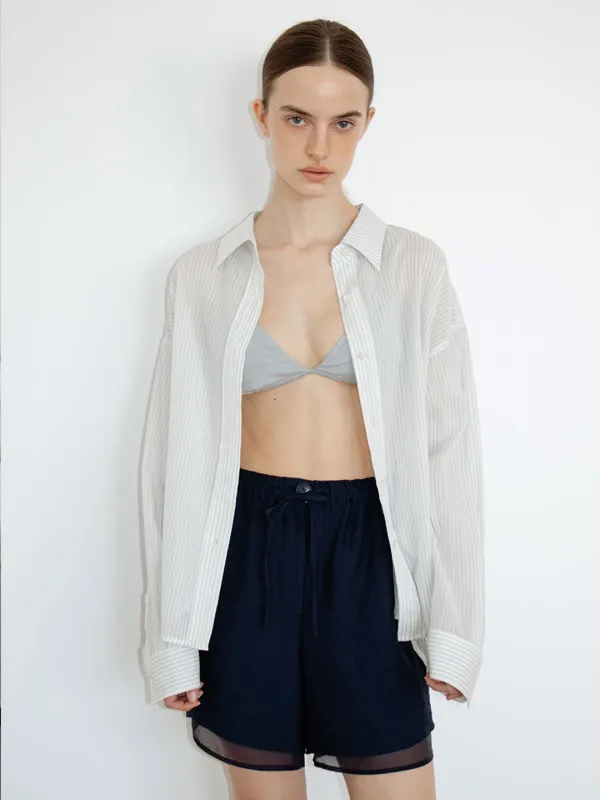 TIR LAYERED BANDING SHORTS_NAVY