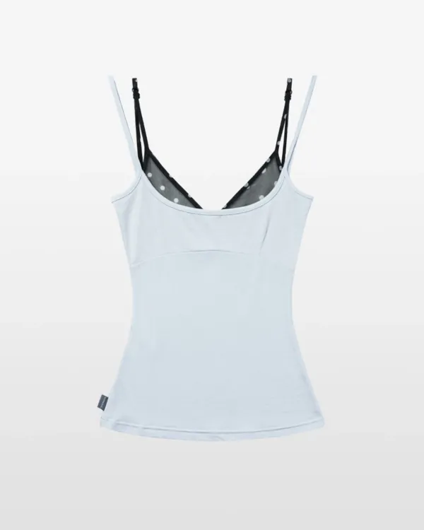 POLKA DOT VEIL SLEEVELESS (light blue)