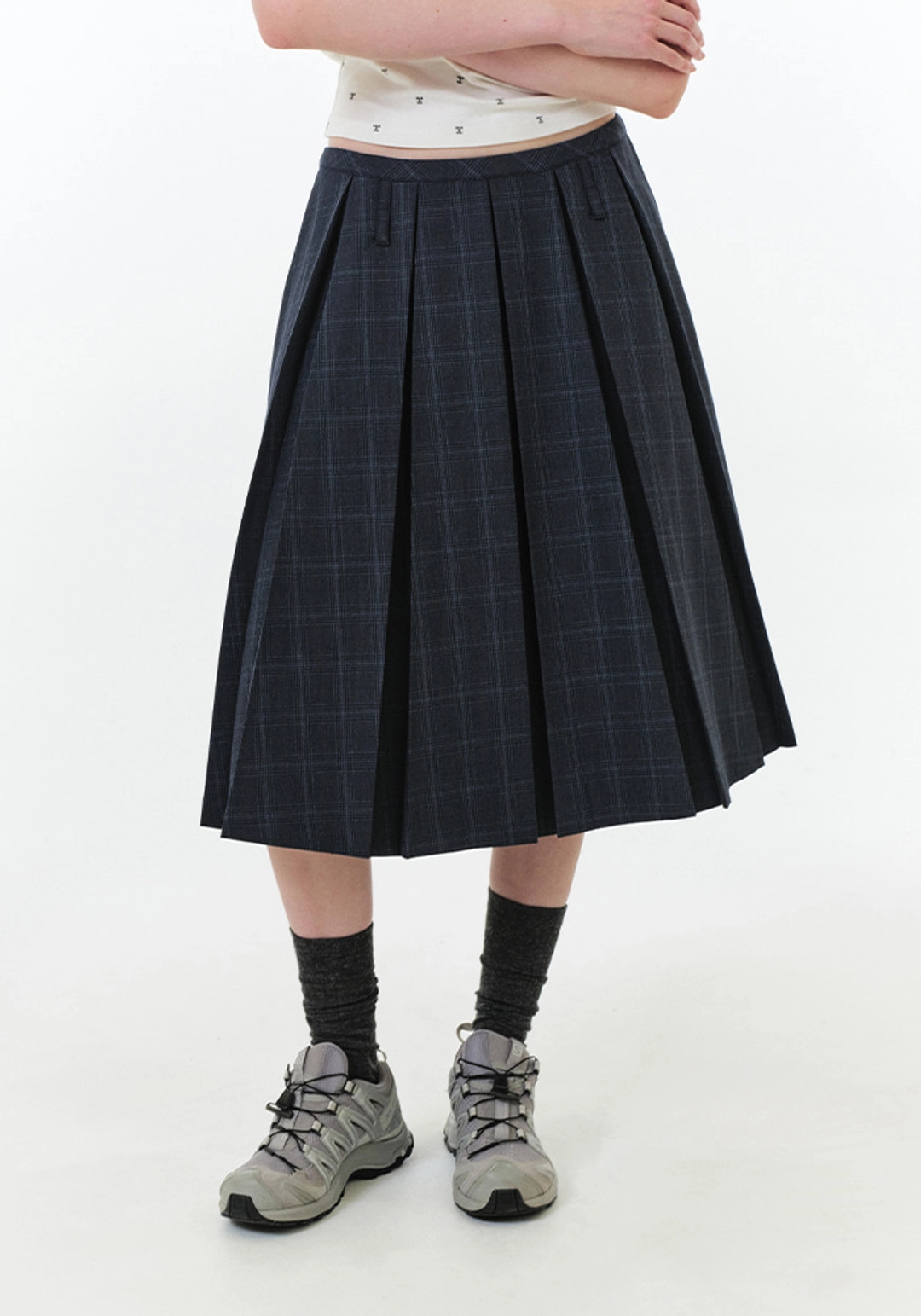 그로브 PEYTON CHECK PLEATS SKIRT 상품 이미지 2