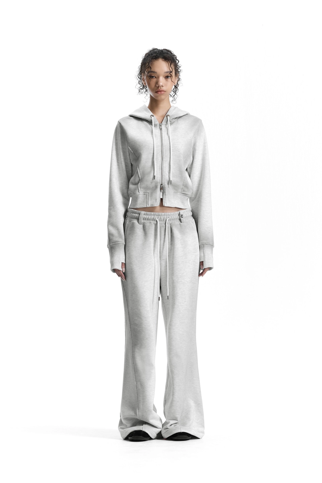 트리밍버드 Brushed Set-Up Sweat Hoodie Zip-Up [ Light Gray ] 상품 이미지 2