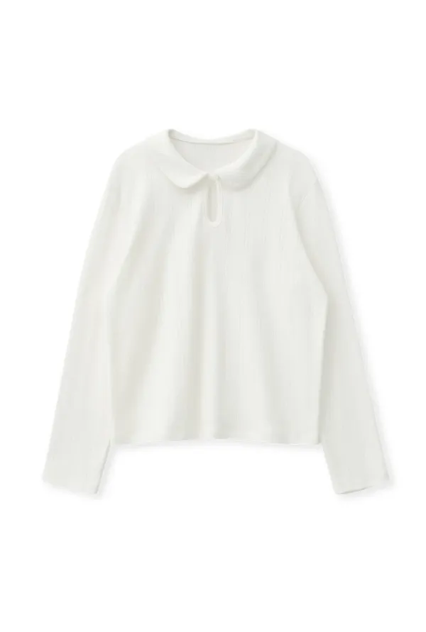 EYELET JERSEY TOP (IVORY)