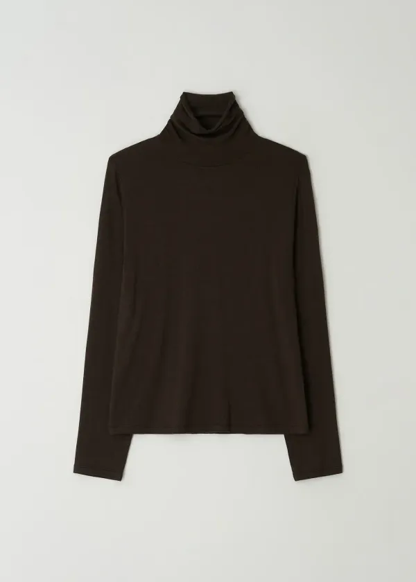 Sheer Turtleneck Top(Brown)