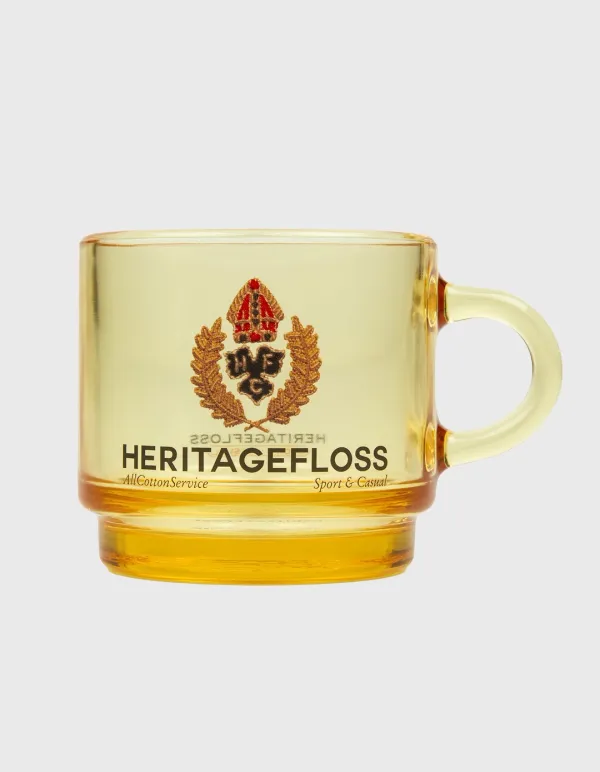 CREST GLASS MUG / Yellow Transparent