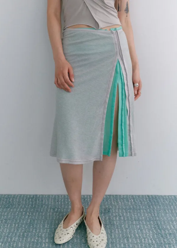[X DOY]Hook and Eye Ribbed Midi Skirt_3Color
