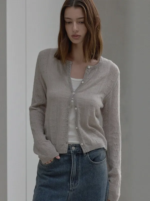 Baby alpaca cardigan - Light grey