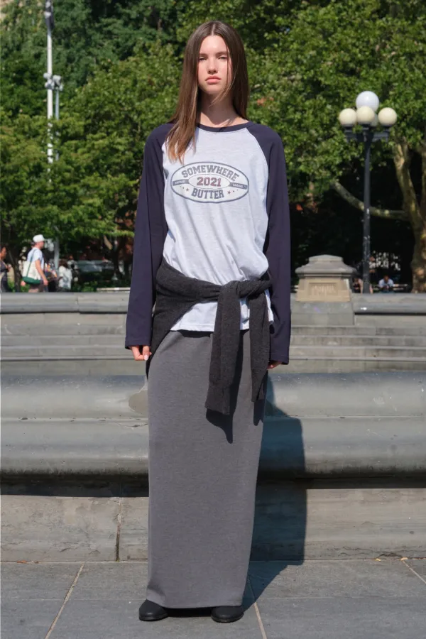 Jersey Ned Long Skirt - Charcoal