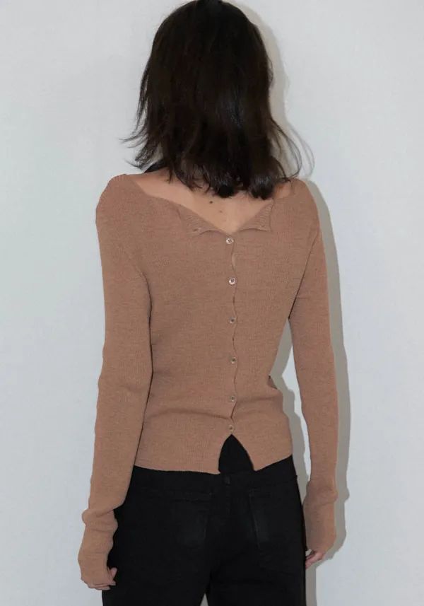 Boatneck summer Cardigan (Beige)