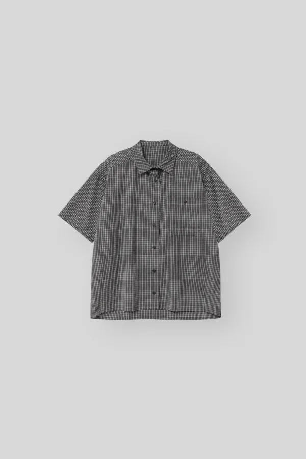 Linden half shirt (khaki check)