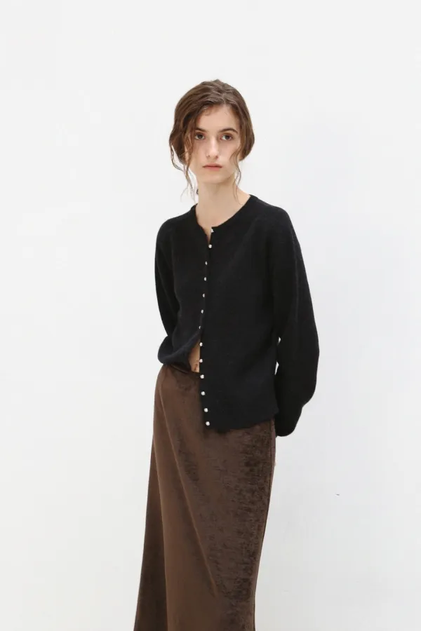 Silverball Merino Cardigan (dusty black)