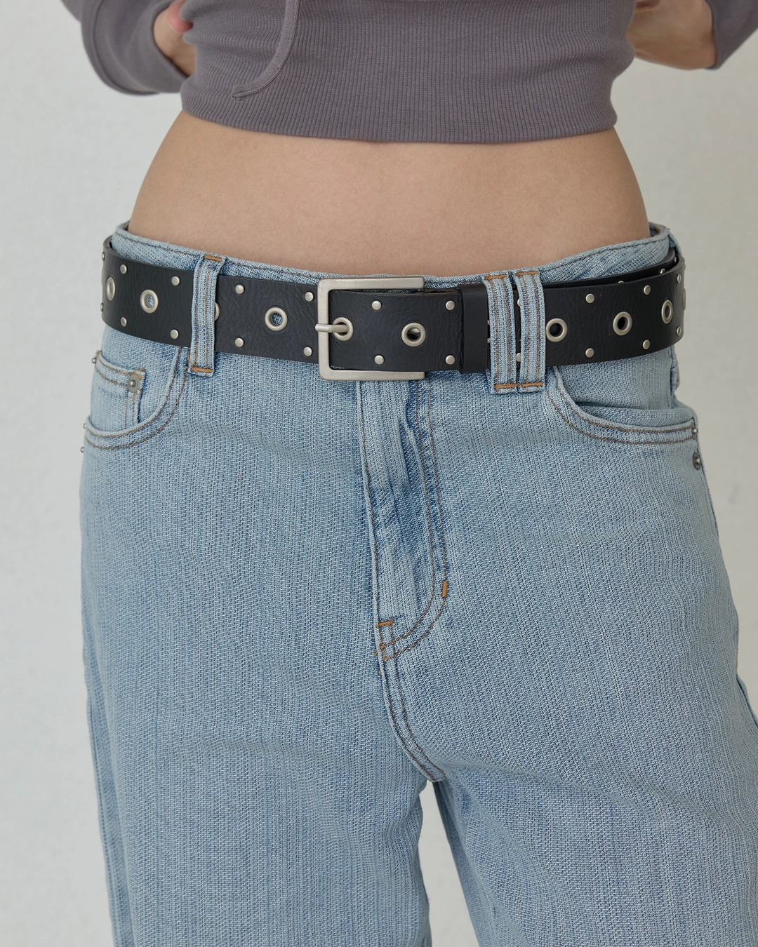 오데스 MADDY EYELET LEATHER BELT - BLACK 상품 이미지 1