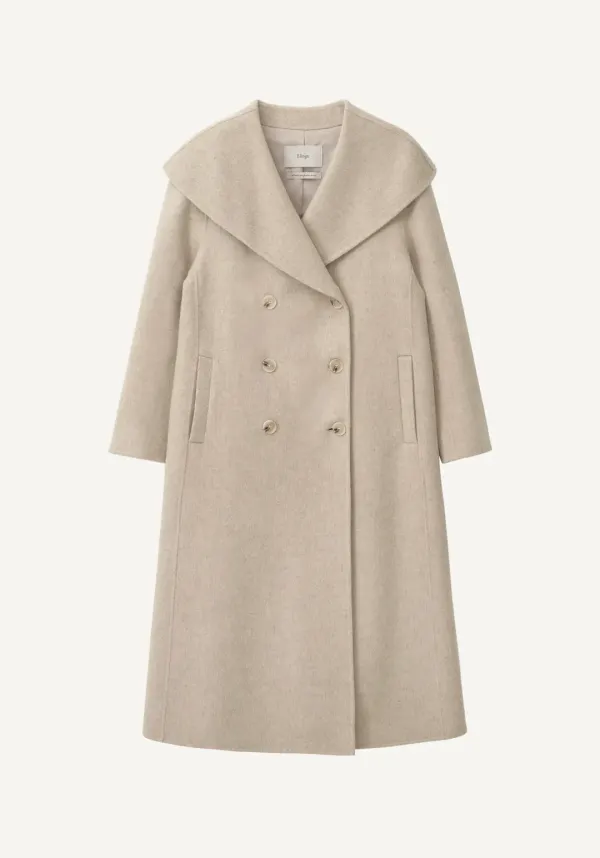 Amelie Shawl Collar Coat (Oatmeal Beige)