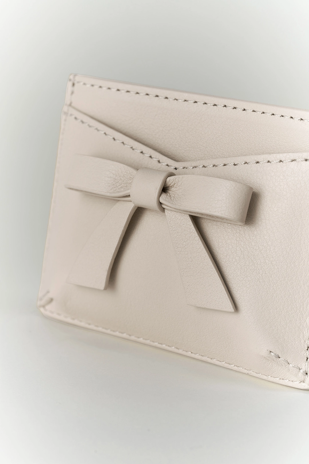 더티스 [Italian Leather] Tis Bow Card Wallet (Beige) 상품 이미지 3