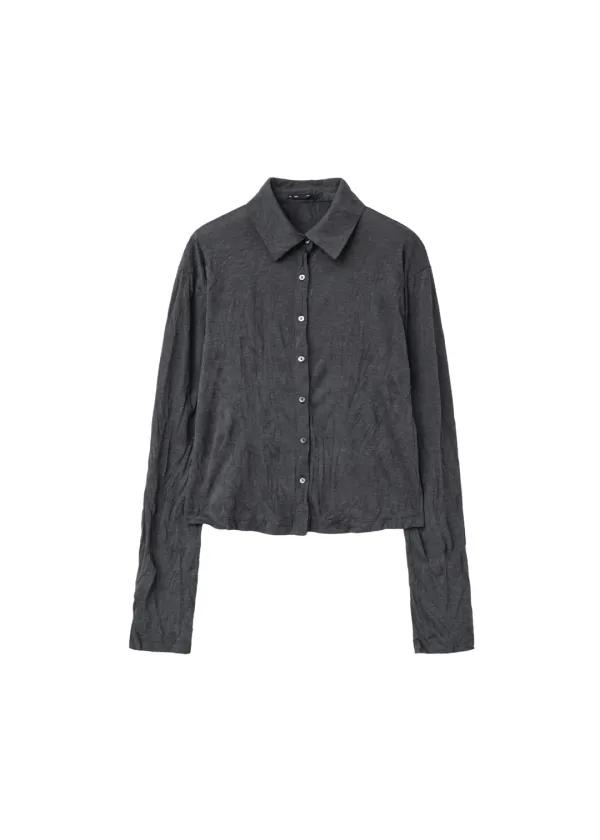 [9/29~ 발송] WRINKLE COLLAR JERSEY SHIRT, CHARCOAL