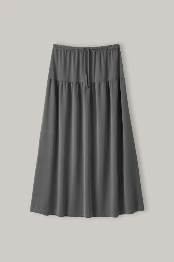 Soft Modal Tiered Skirt (Dark Gray)