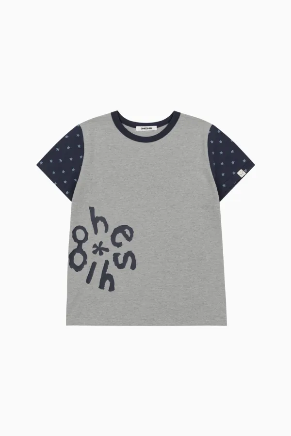STAR TWO TONE T-SHIRT, GRAY