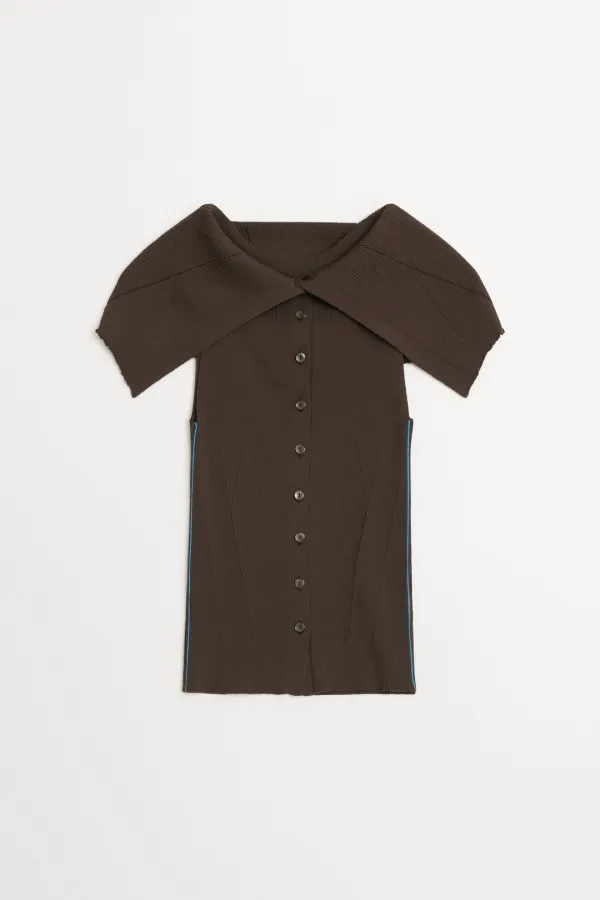 Dia Turtleneck Sleeveless Knit brown
