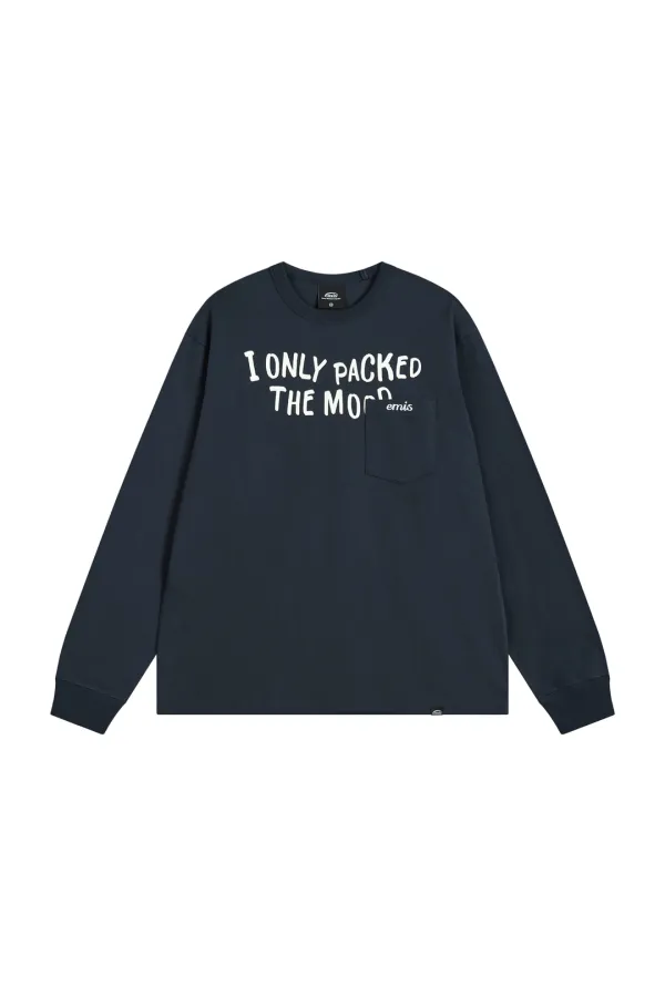 POCKET LONG SLEEVE T-SHIRT-NAVY