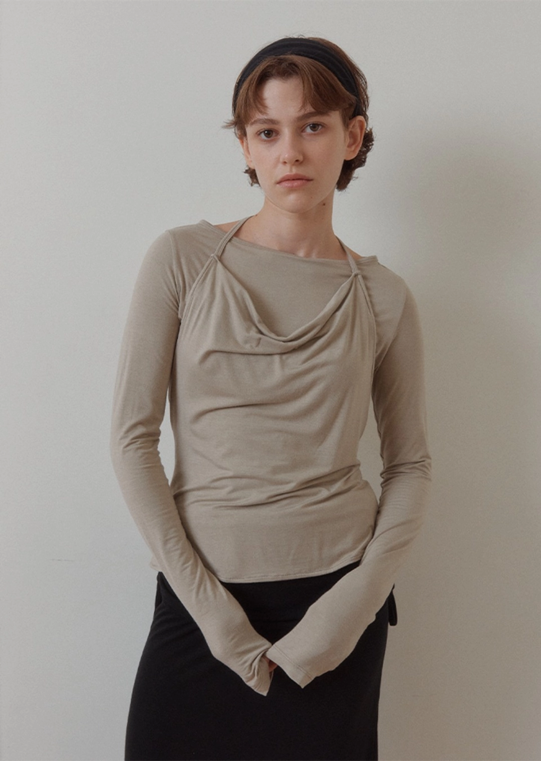 아노에틱 ANC STRING LAYERED LONG SLEEVE_BEIGE 상품 이미지 1