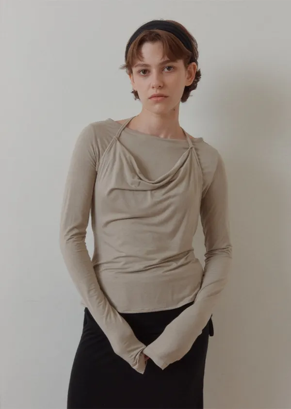 ANC STRING LAYERED LONG SLEEVE_BEIGE