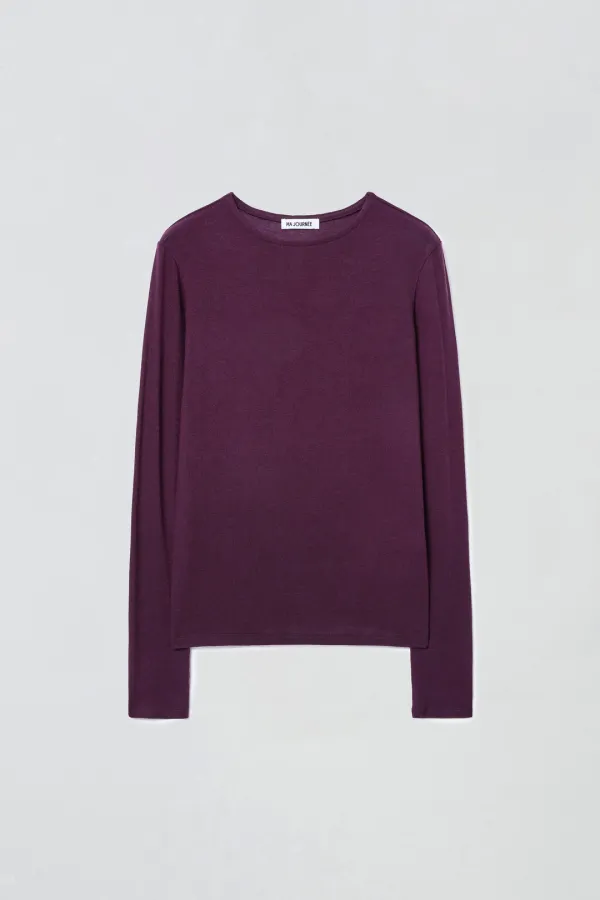 [7차 리오더] SHEER BOAT NECK TOP_PURPLE
