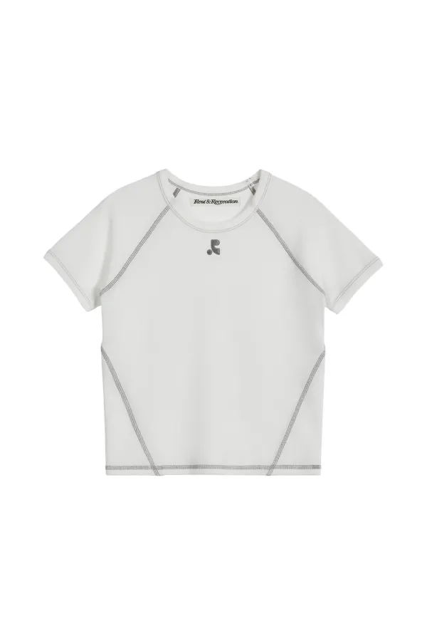 WAFFLE RAGLAN T-SHIRT - WHITE