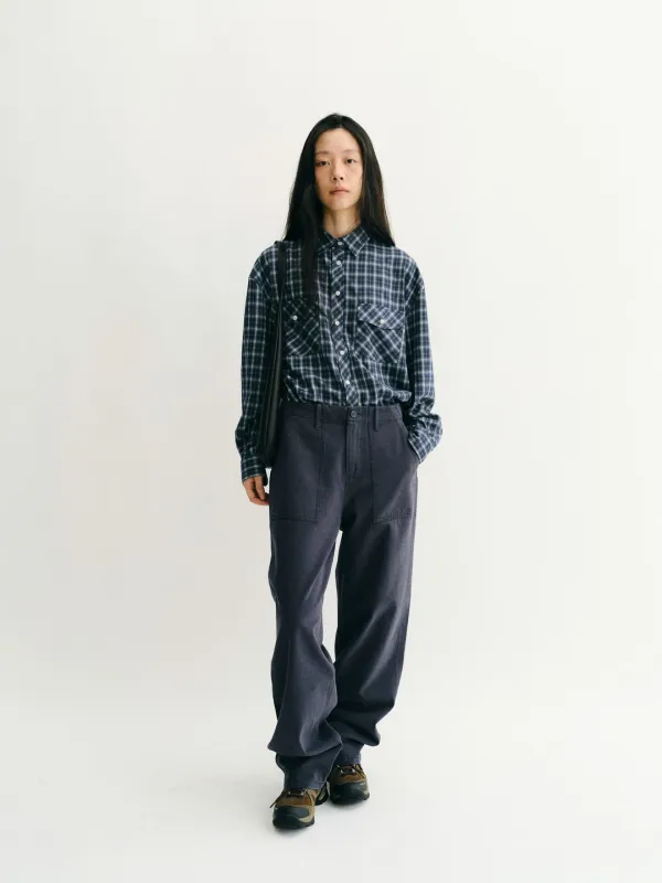 Brushed Plaid Shirt (Blue)