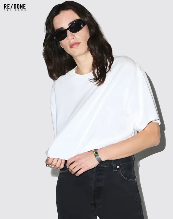 90s Cropped Easy Tee - Optic White