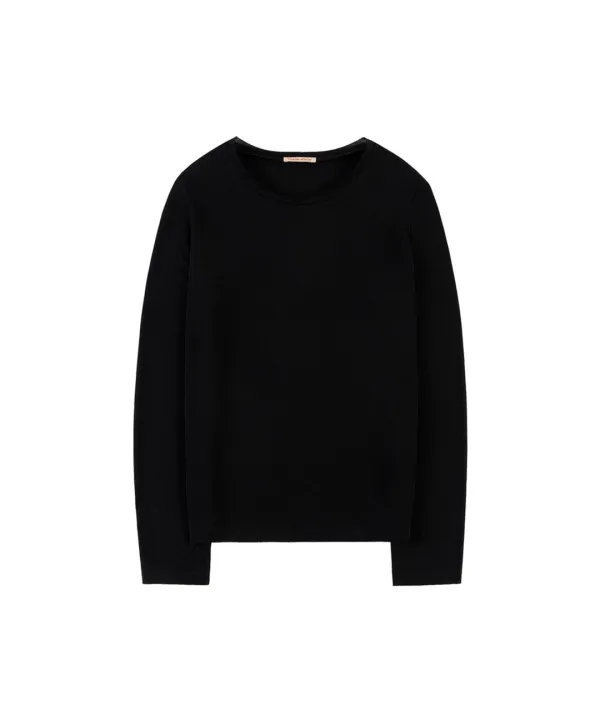 A3565 울 블렌디드 롱 슬리브_Black