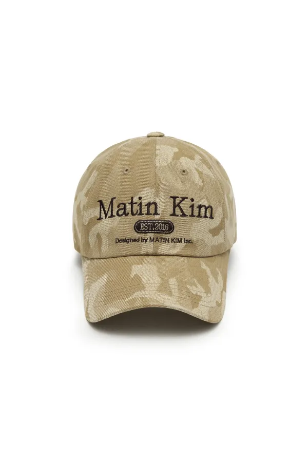 CAMOUFLAGE LOGO BALL CAP IN BEIGE