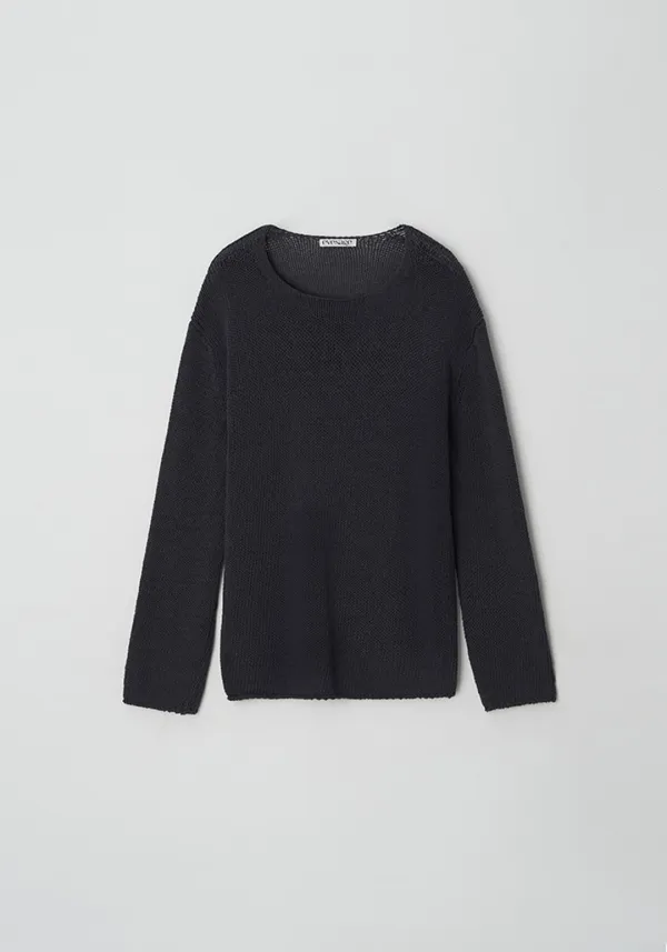 [1차 리오더] Cotton loose-fit knit (Charcoal)