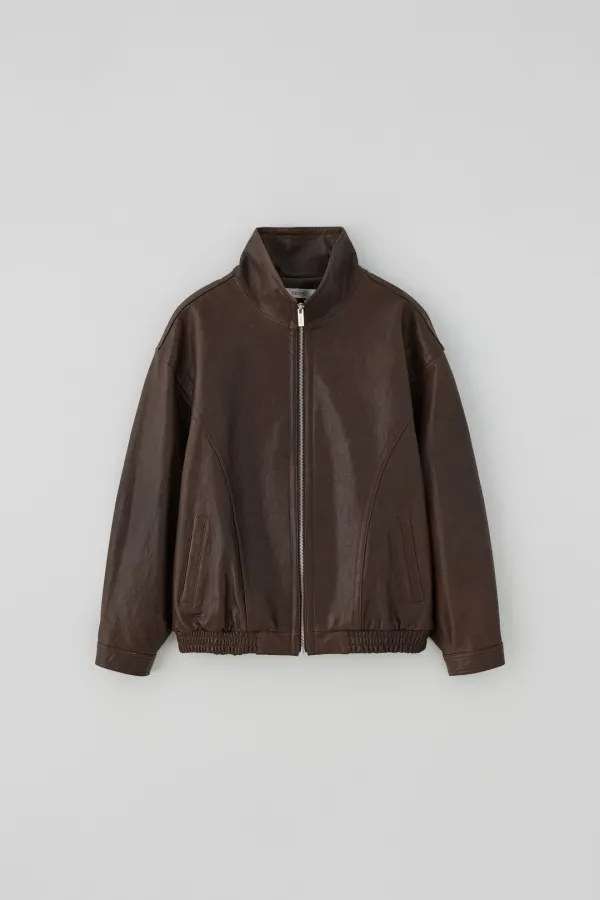 T/T Dimension leather jacket (brown)