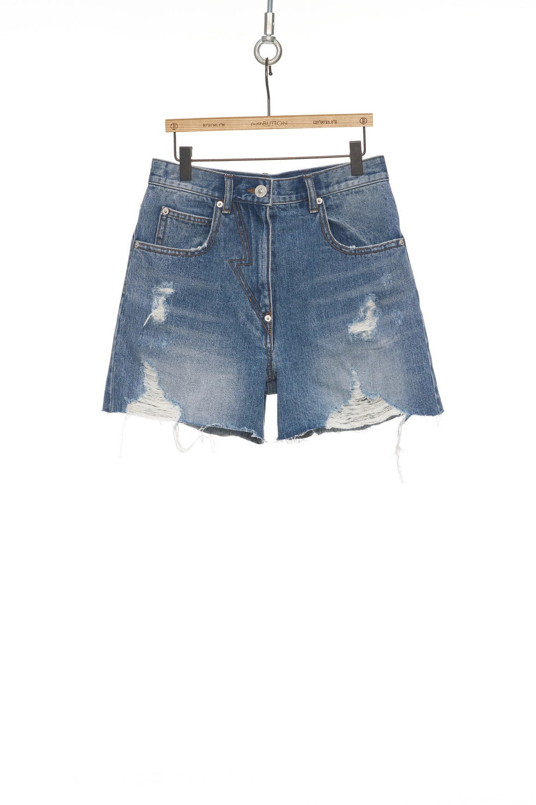 푸쉬버튼 SS25 BLUE DISTRESSED DENIM SHORTS 상품 이미지 2