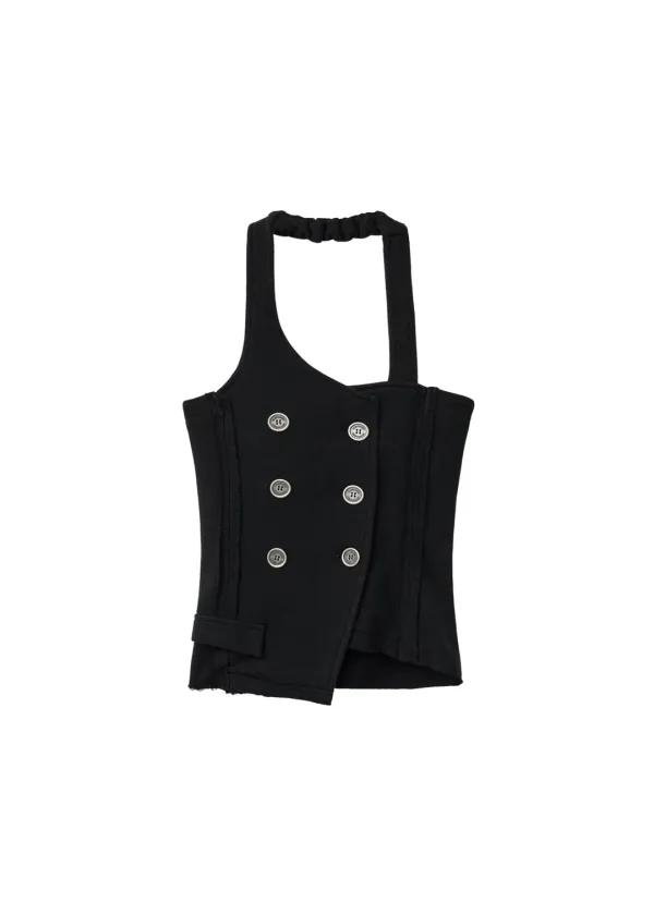 [9/29~ 발송] SWEAT BUTTON-UP VEST, BLACK
