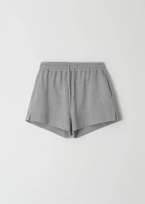 soft banded shorts-gray
