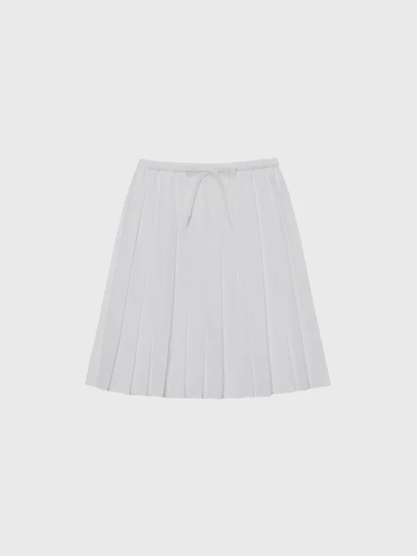 Cotton pleated skirt (white / beige / gray)