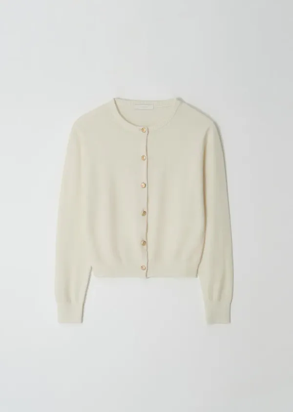 [20%] gold button knit cardigan-ivory