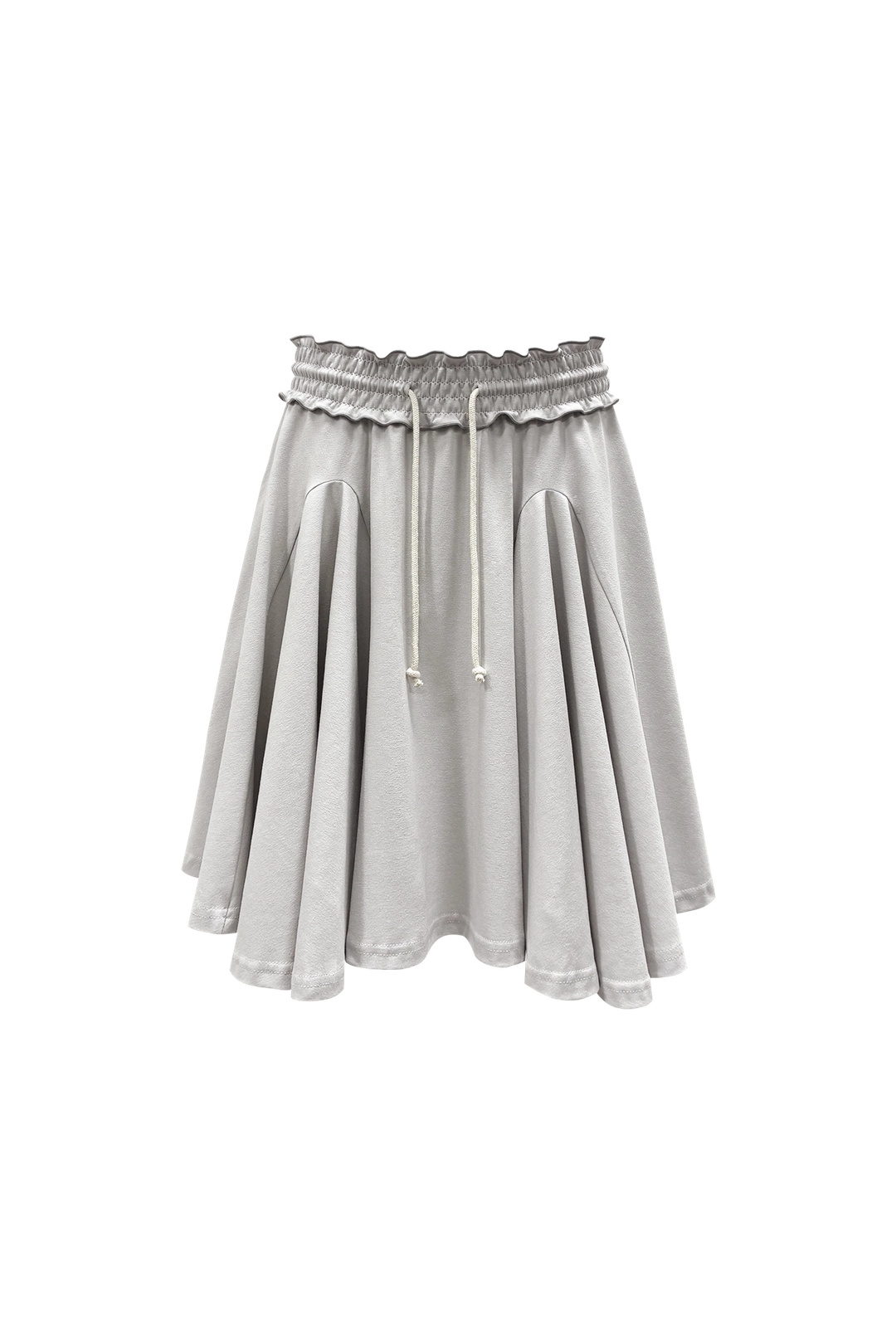체메씨 SMOCKED FLARE SKIRT (LIGHT GRAY) 상품 이미지 1