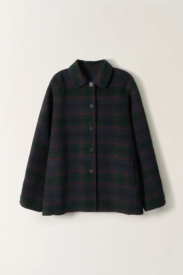 핸드메이드 하프 코트 (Navy check)_2FFUCT02