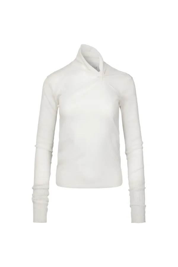 PULLED NECK LONG SLEEVE IVORY
