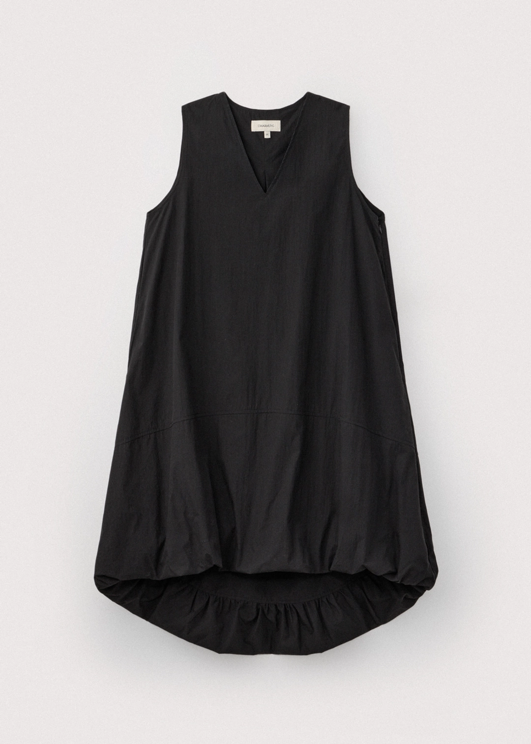 우마뭉 Crispy cotton balloon hem dress_Black 상품 이미지 3